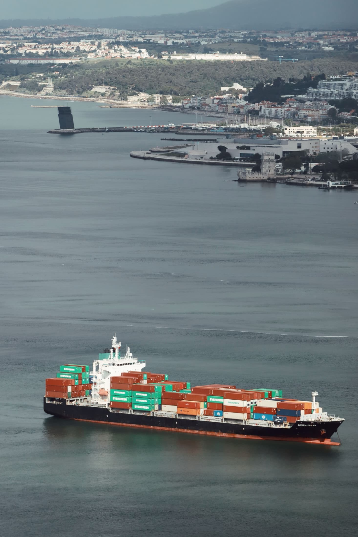 Container ship at sea
